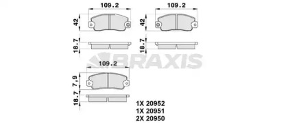 Комплект тормозных колодок BRAXIS AB0174