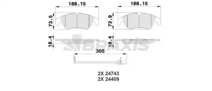 Комплект тормозных колодок BRAXIS AB0177