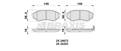 Комплект тормозных колодок BRAXIS AB0178