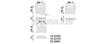 Комплект тормозных колодок BRAXIS AB0179