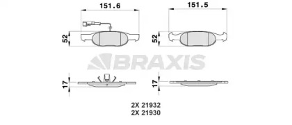 Комплект тормозных колодок BRAXIS AB0182