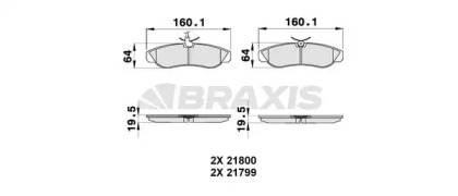 Комплект тормозных колодок BRAXIS AB0183