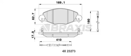 Комплект тормозных колодок BRAXIS AB0188