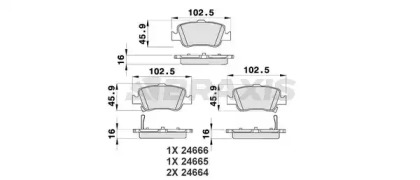 Комплект тормозных колодок BRAXIS AB0190