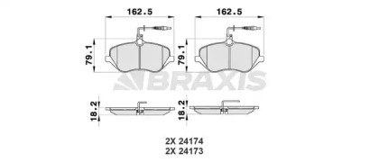 Комплект тормозных колодок BRAXIS AB0194