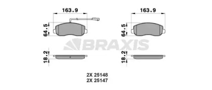 Комплект тормозных колодок BRAXIS AB0199