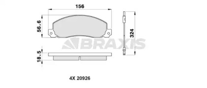 Комплект тормозных колодок BRAXIS AB0200