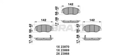 Комплект тормозных колодок BRAXIS AB0203