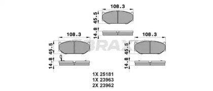 Комплект тормозных колодок BRAXIS AB0206