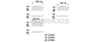 Комплект тормозных колодок BRAXIS AB0212