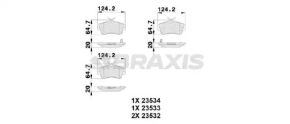 Комплект тормозных колодок BRAXIS AB0220