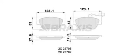 Комплект тормозных колодок BRAXIS AB0228