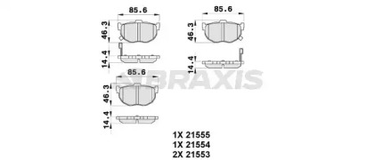 Комплект тормозных колодок BRAXIS AB0234