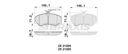 Комплект тормозных колодок BRAXIS AB0235