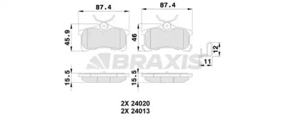 Комплект тормозных колодок BRAXIS AB0237