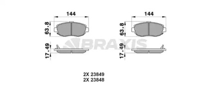 Комплект тормозных колодок BRAXIS AB0248