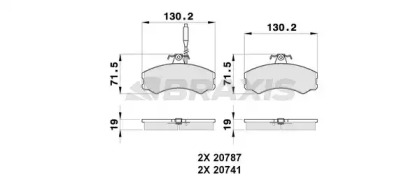 Комплект тормозных колодок BRAXIS AB0254