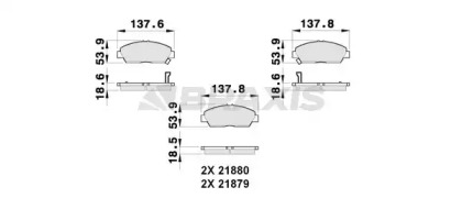 Комплект тормозных колодок BRAXIS AB0255