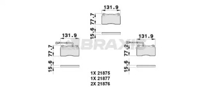 Комплект тормозных колодок BRAXIS AB0261