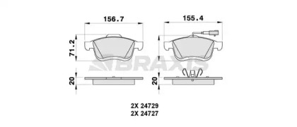 Комплект тормозных колодок BRAXIS AB0264