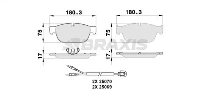 Комплект тормозных колодок BRAXIS AB0269