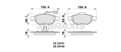 Комплект тормозных колодок BRAXIS AB0274