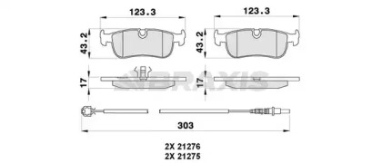 Комплект тормозных колодок BRAXIS AB0275