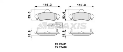 Комплект тормозных колодок BRAXIS AB0276