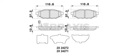 Комплект тормозных колодок BRAXIS AB0280