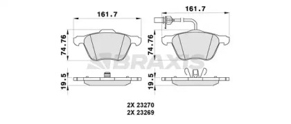 Комплект тормозных колодок BRAXIS AB0289