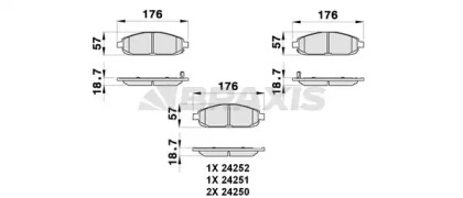 Комплект тормозных колодок BRAXIS AB0291