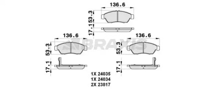 Комплект тормозных колодок BRAXIS AB0298