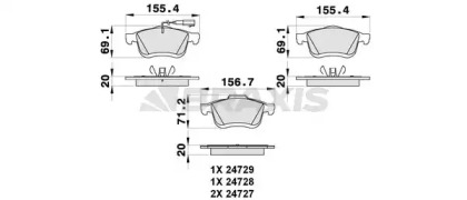 Комплект тормозных колодок BRAXIS AB0299