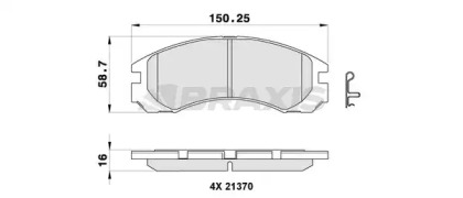 Комплект тормозных колодок BRAXIS AB0300