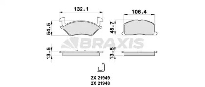 Комплект тормозных колодок BRAXIS AB0301