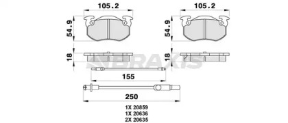 Комплект тормозных колодок BRAXIS AB0302