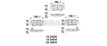 Комплект тормозных колодок BRAXIS AB0305