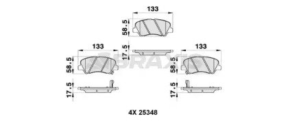 Комплект тормозных колодок BRAXIS AB0308