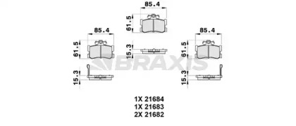 Комплект тормозных колодок BRAXIS AB0309