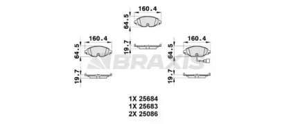 Комплект тормозных колодок BRAXIS AB0313