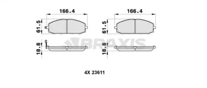 Комплект тормозных колодок BRAXIS AB0316