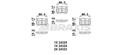 Комплект тормозных колодок BRAXIS AB0319