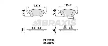 Комплект тормозных колодок BRAXIS AB0320