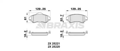 Комплект тормозных колодок BRAXIS AB0321