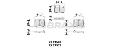 Комплект тормозных колодок BRAXIS AB0323