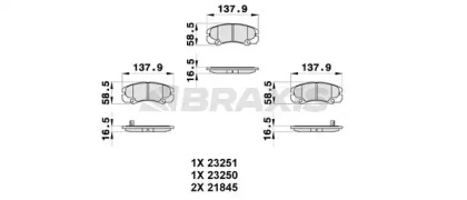 Комплект тормозных колодок BRAXIS AB0325