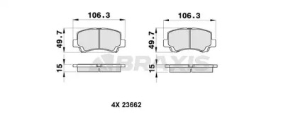 Комплект тормозных колодок BRAXIS AB0329