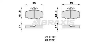 Комплект тормозных колодок BRAXIS AB0330