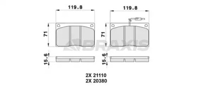 Комплект тормозных колодок BRAXIS AB0332