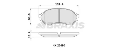 Комплект тормозных колодок BRAXIS AB0333